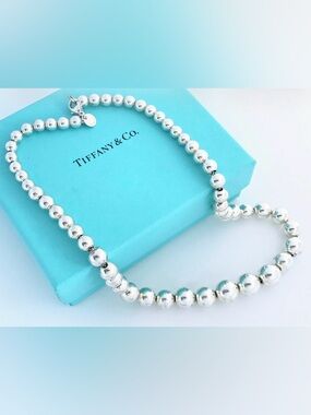 Tiffany & Co. Polished Sterling Silver Bead Necklace - Silver